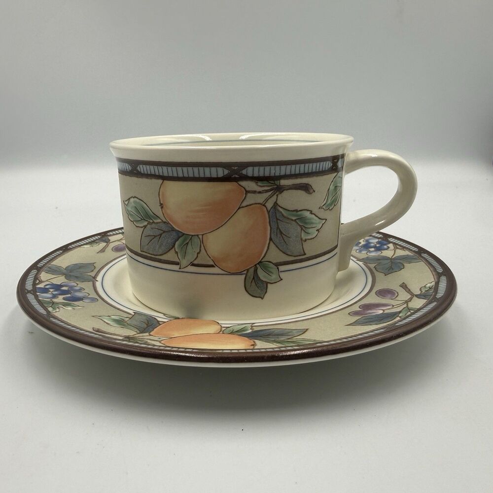 Mikasa Golden Harvest Flat Demitasse Cup & Saucer Set